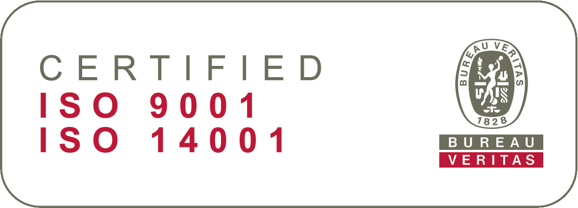 Certified ISO 9001 & 14001, Bureau Veritas